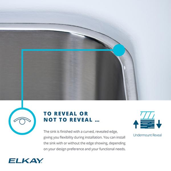 Elkay ELUHAD312055R Lustertone® Classic Stainless Steel, 31-1/4" x 20-1/2" x 5-3/8" Offset Double Bowl Undermount ADA Sink