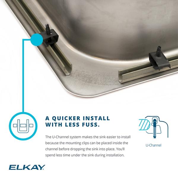 Elkay LRAD312265 Lustertone® Classic Stainless Steel 31" x 22" x 6-1/2" Single Bowl Drop-in ADA Sink