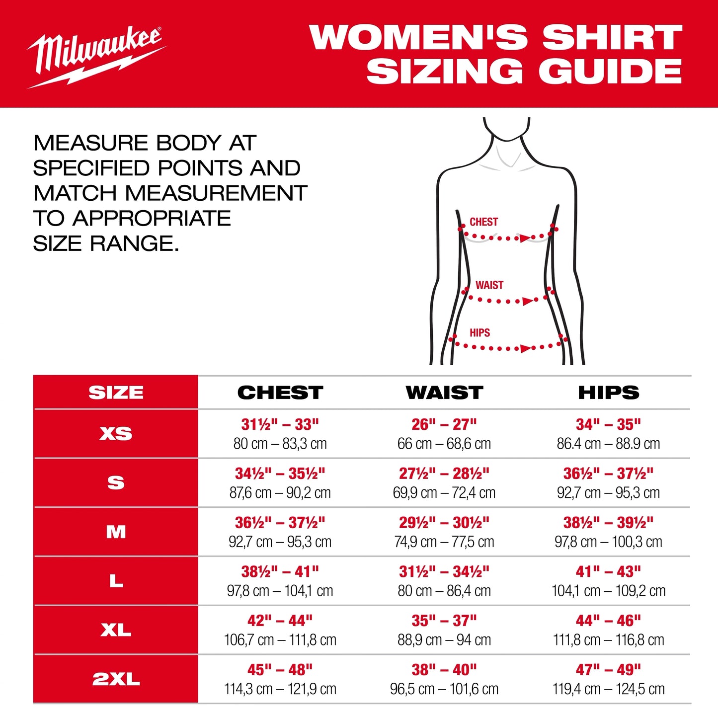 Milwaukee Tool F453R-2X Women's GRIDIRON Logo Tee - Short Sleeve Red (2XL), 1 EA