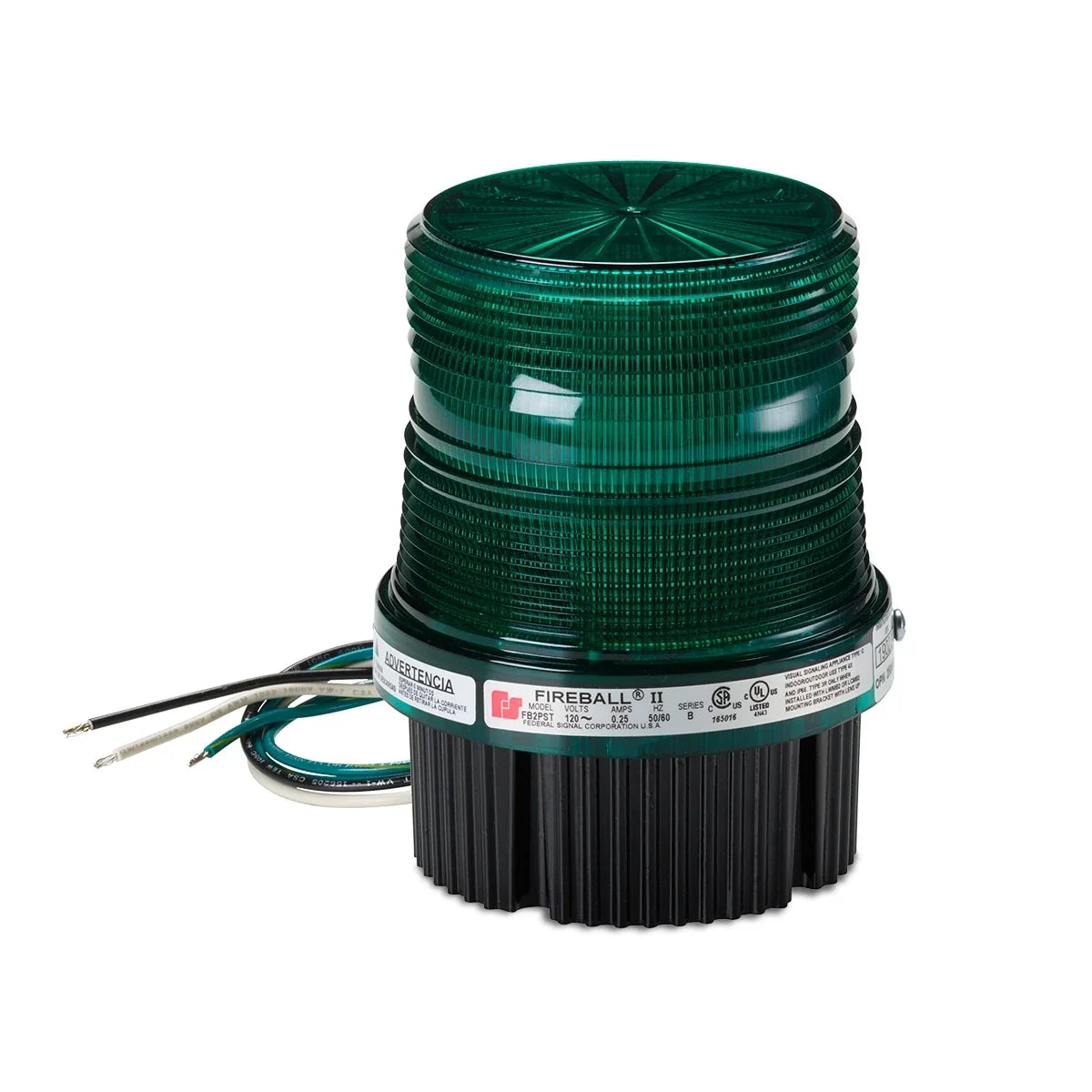 Federal Signal FB2PST-012-024G Fireball® Strobe Warning Lights, Green
