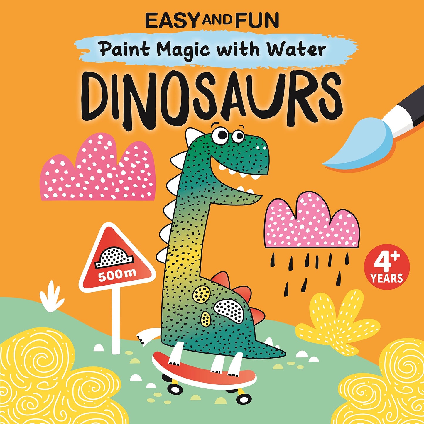 Paradise Clay FCP102 Easy and Fun Paint Magic with Water: Dinosaurs - Paintbrush Included - Mess-Free Painting for Kids 3-6 to Create T. Rexes, Triceratops, Pterodactyls, and More with Just Cold Water