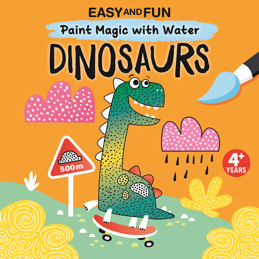 Paradise Clay FCP102 Easy and Fun Paint Magic with Water: Dinosaurs - Paintbrush Included - Mess-Free Painting for Kids 3-6 to Create T. Rexes, Triceratops, Pterodactyls, and More with Just Cold Water