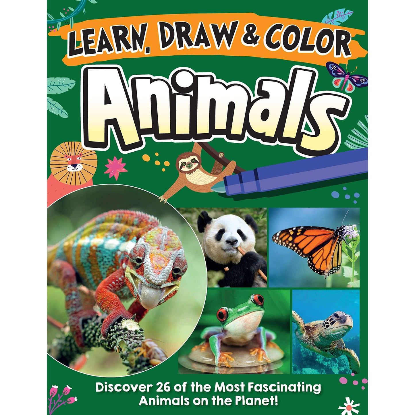 Paradise Clay FCP112 Learn, Draw & Color Animals: Discover 26 of the Most Fascinating Animals on the Planet! - Book
