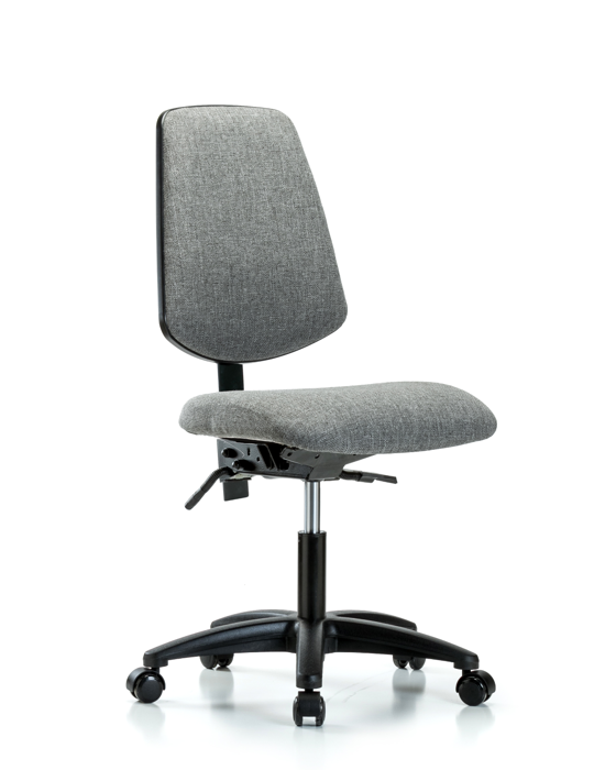 Blue Ridge Ergonomics FDHCH-MB-RG-T0-A0-RC-F44 Rutledge Fabric Chair - Desk Height with Medium Back & Casters in Gray Fabric