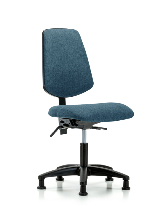 Blue Ridge Ergonomics FDHCH-MB-RG-T0-A0-RG-F43 Rutledge Fabric Chair - Desk Height with Medium Back & Stationary Glides in Blue Fabric