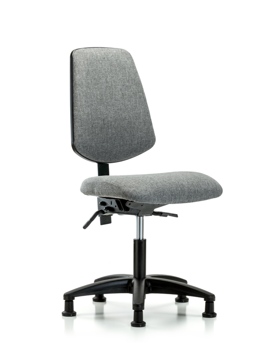 Blue Ridge Ergonomics FDHCH-MB-RG-T1-A0-RG-F44 Rutledge Fabric Chair - Desk Height with Medium Back, Seat Tilt, & Stationary Glides in Gray Fabric