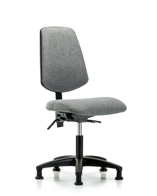 Blue Ridge Ergonomics FDHCH-MB-RG-T1-A0-RG-F44 Rutledge Fabric Chair - Desk Height with Medium Back, Seat Tilt, & Stationary Glides in Gray Fabric