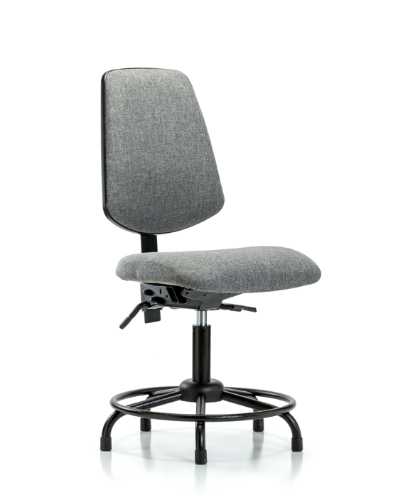 Blue Ridge Ergonomics FDHCH-MB-RT-T0-A0-RG-F44 Rutledge Fabric Chair - Desk Height with Round Tube Base, Medium Back, & Stationary Glides in Gray Fabric