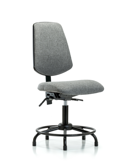 Blue Ridge Ergonomics FDHCH-MB-RT-T0-A0-RG-F44 Rutledge Fabric Chair - Desk Height with Round Tube Base, Medium Back, & Stationary Glides in Gray Fabric