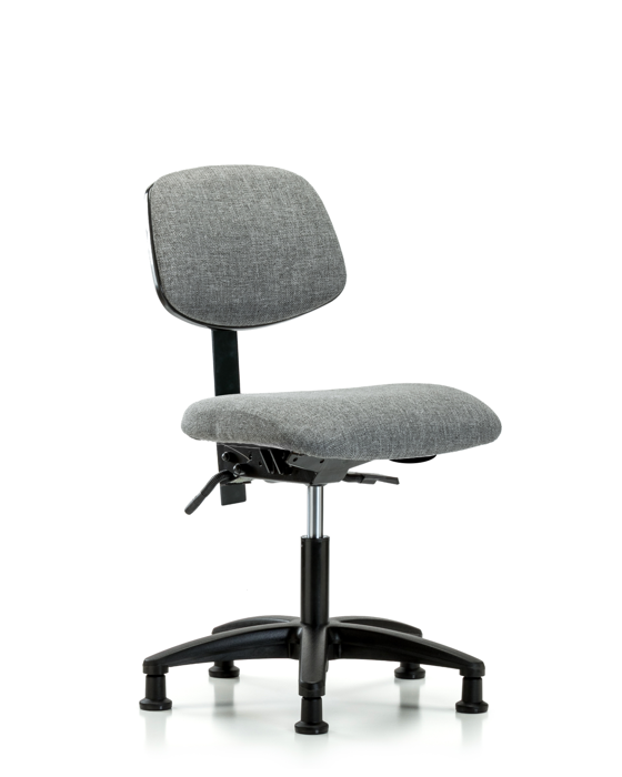 Blue Ridge Ergonomics FDHCH-RG-T0-A0-RG-F44 Rutledge Fabric Chair - Desk Height with Stationary Glides in Gray Fabric