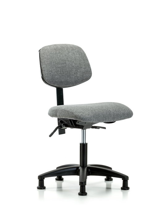 Blue Ridge Ergonomics FDHCH-RG-T0-A0-RG-F44 Rutledge Fabric Chair - Desk Height with Stationary Glides in Gray Fabric