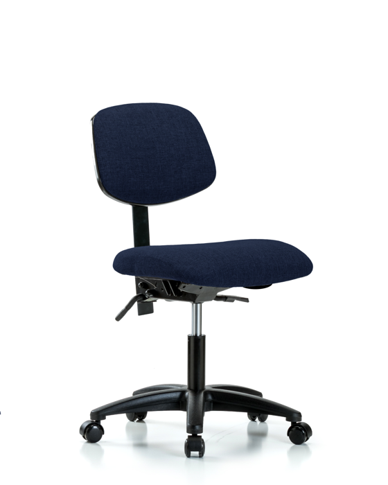 Blue Ridge Ergonomics FDHCH-RG-T1-A0-RC-F45 Rutledge Fabric Chair - Desk Height with Seat Tilt & Casters in Navy Fabric