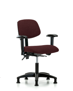 Blue Ridge Ergonomics FDHCH-RG-T1-A1-RG-F41 Rutledge Fabric Chair - Desk Height with Seat Tilt, Adjustable Arms, & Stationary Glides in Burgundy Fabric