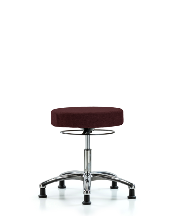 Blue Ridge Ergonomics FDHSO-CR-RG-F41 Rutledge Fabric Stool without Back Chrome - Desk Height with Stationary Glides in Burgundy Fabric