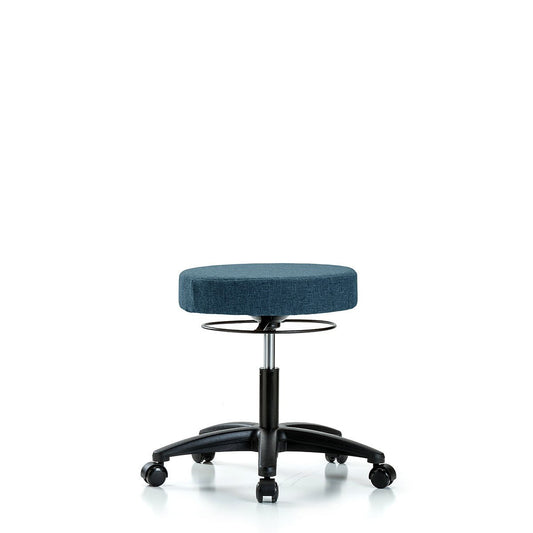 Blue Ridge Ergonomics FDHSO-RG-RC-F43 Rutledge Fabric Stool without Back - Desk Height with Casters in Blue Fabric