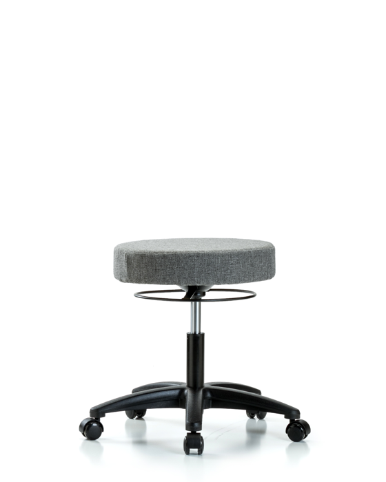 Blue Ridge Ergonomics FDHSO-RG-RC-F44 Rutledge Fabric Stool without Back - Desk Height with Casters in Gray Fabric