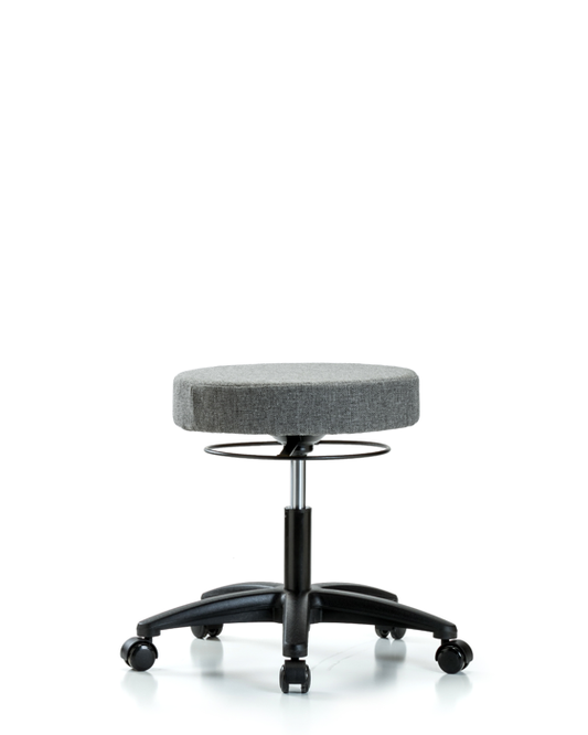 Blue Ridge Ergonomics FDHSO-RG-RC-F44 Rutledge Fabric Stool without Back - Desk Height with Casters in Gray Fabric
