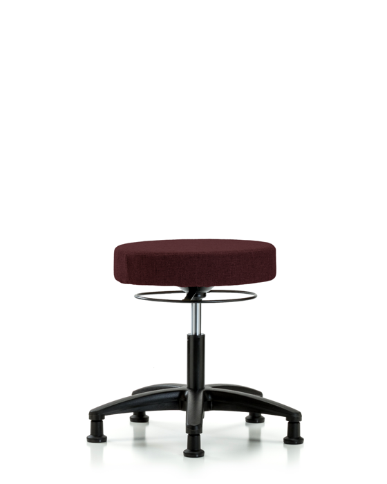 Blue Ridge Ergonomics FDHSO-RG-RG-F41 Rutledge Fabric Stool without Back - Desk Height with Stationary Glides in Burgundy Fabric