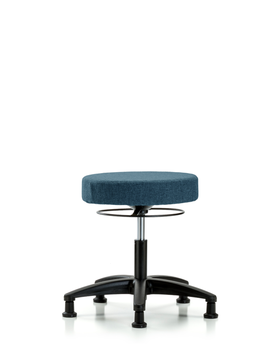 Blue Ridge Ergonomics FDHSO-RG-RG-F43 Rutledge Fabric Stool without Back - Desk Height with Stationary Glides in Blue Fabric