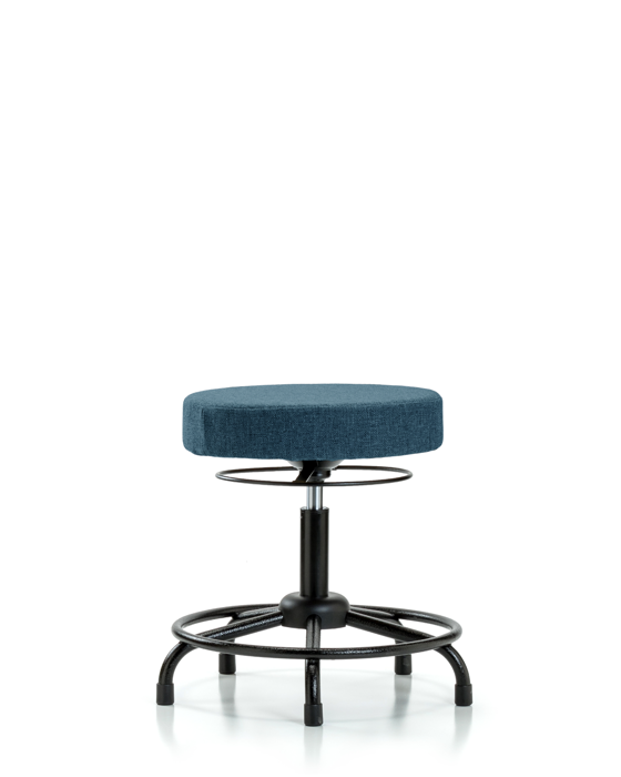 Blue Ridge Ergonomics FDHSO-RT-RG-F43 Rutledge Fabric Stool without Back - Desk Height with Round Tube Base & Stationary Glides in Blue Fabric