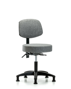 Blue Ridge Ergonomics FDHST-RG-T1-RG-F44 Rutledge Fabric Stool with Back - Desk Height with Seat Tilt & Stationary Glides in Gray Fabric