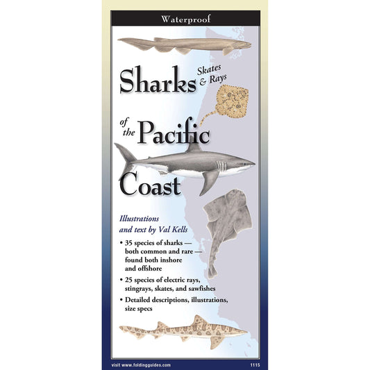 Paradise Clay FGG088 Sharks, Skates & Rays Of The Pacific Coast - Folding Pocket Guide