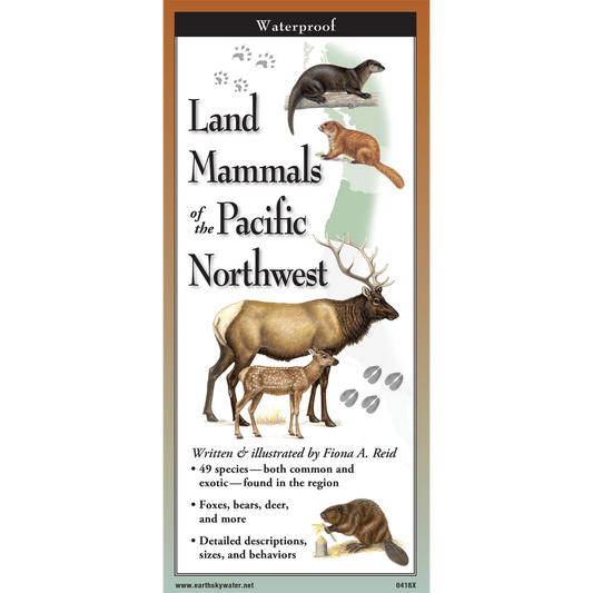 Paradise Clay FGG096 Land Mammals of the Pacific Northwest - Folding Pocket Guide