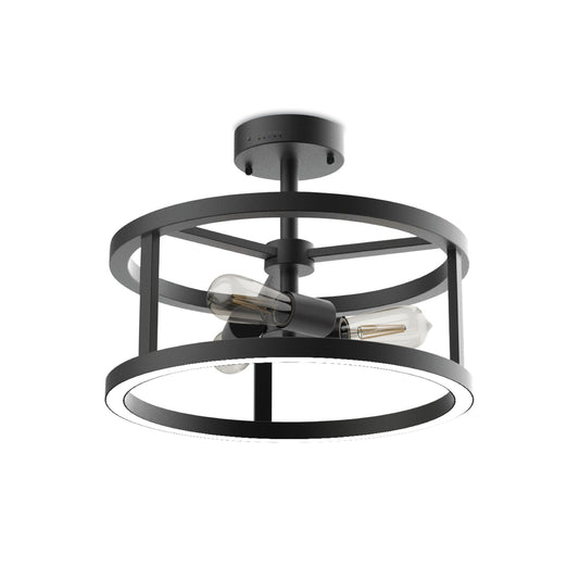 Feit Electric FM15/6WY/NL/BLK Katalyst Collection LED Semi Flush Decorative Ceiling Light Fixture Matte Black