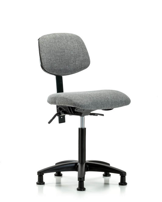 Blue Ridge Ergonomics FMBCH-RG-T0-A0-NF-RG-F44 Rutledge Fabric Chair - Medium Bench Height with Stationary Glides in Gray Fabric