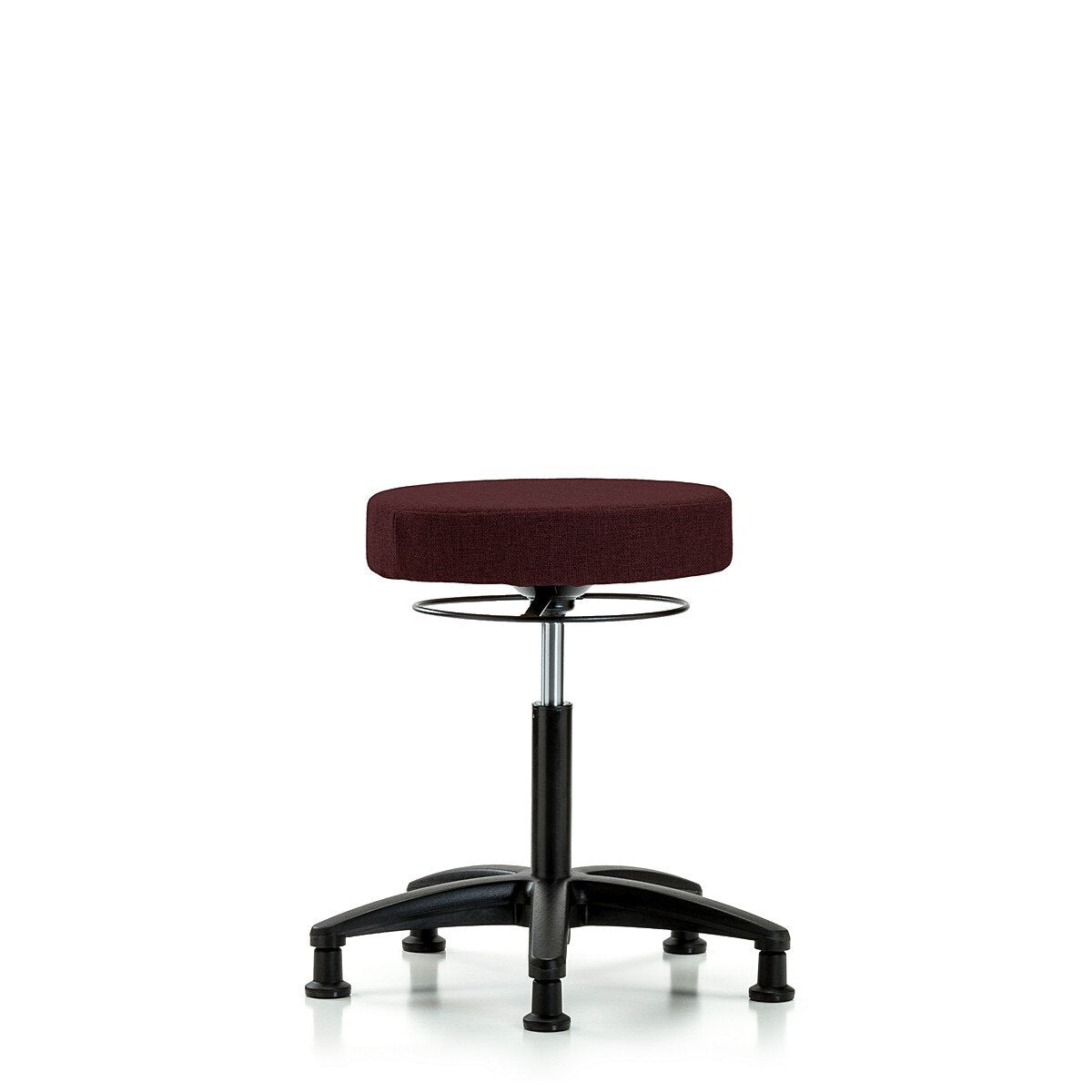Blue Ridge Ergonomics FMBSO-RG-NF-RG-F41 Rutledge Fabric Stool without Back - Medium Bench Height with Stationary Glides in Burgundy Fabric