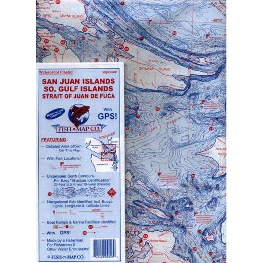 Paradise Clay FMC003 Fish-n-Map: San Juan Islands / So. Gulf Islands / Strait of Juan de Fuca