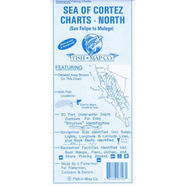 Paradise Clay FMC007 Fish-n-Map: Sea of Cortez North, San Felipe to Mulege