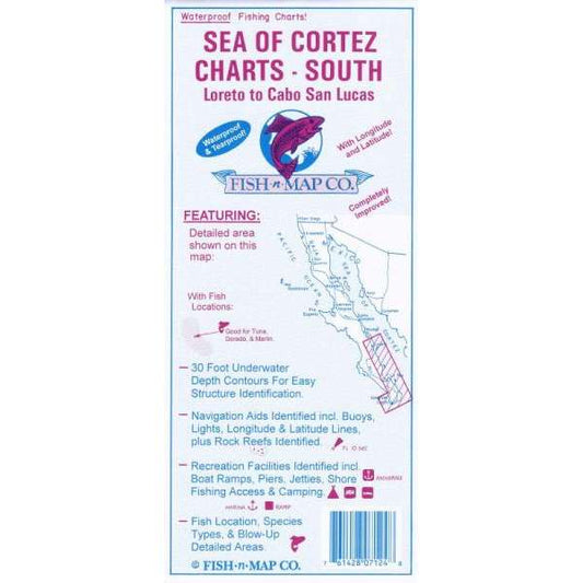 Paradise Clay FMC008 Fish-n-Map: Sea of Cortez South, Loreto through Cabo San Lucas
