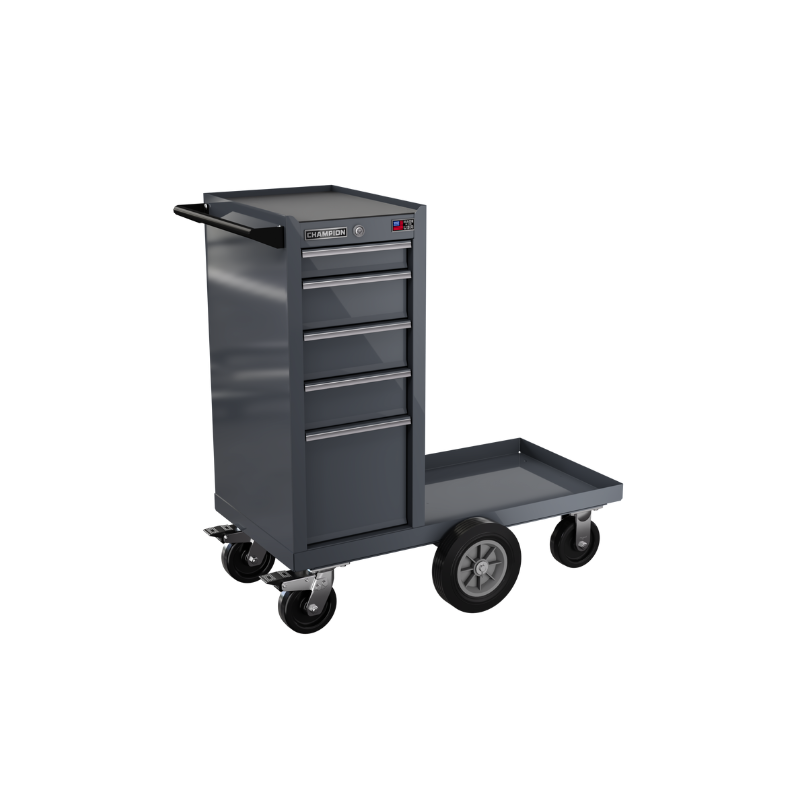 Champion Tool Storage FMP1505LMC-SG 5-Drawer Standard Depth 41" FMPRO Maintenance Locker Cab | 41"W x 45"H x 20"D, Storm Grey