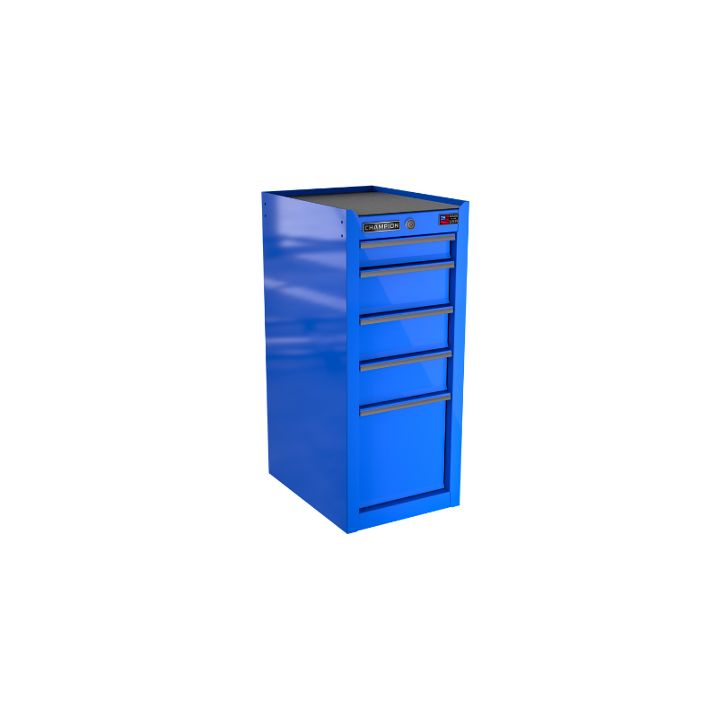 Champion Tool Storage FMP1505SL-BL 5-Drawer Standard Depth 15" FMPRO Side Locker | 15"W x 35"H x 20"D, Gloss Blue