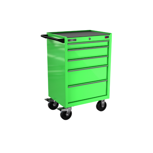 Champion Tool Storage FMP2705RC-EG 5-Drawer Standard Depth 27" FMPRO Roll Cab | 27"W x 43"H x 20"D, Electric Green