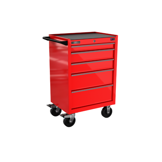Champion Tool Storage FMP2705RC-RD 5-Drawer Standard Depth 27" FMPRO Roll Cab | 27"W x 43"H x 20"D, Gloss Red