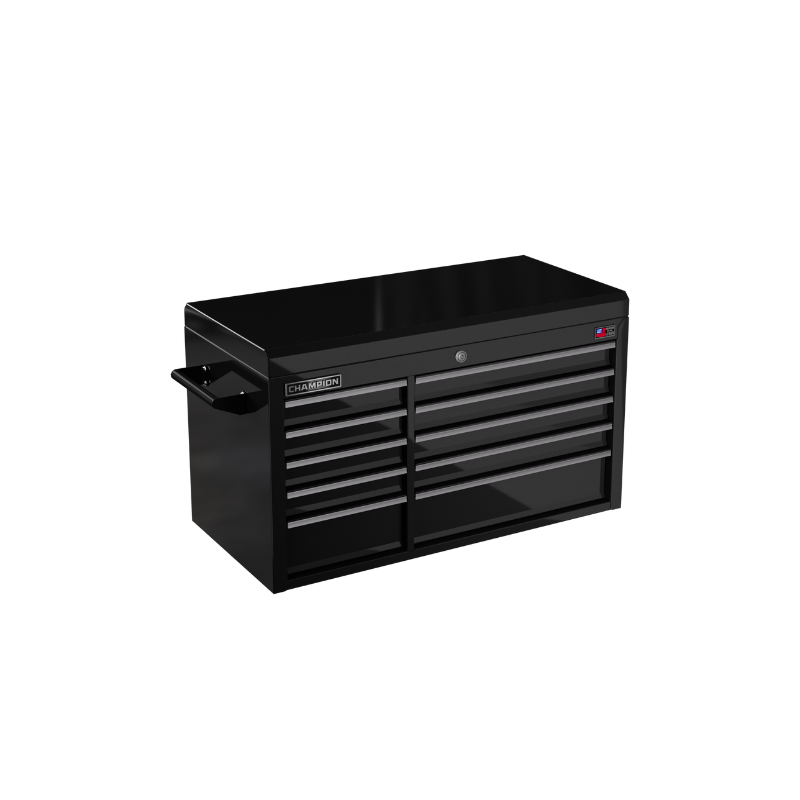 Champion Tool Storage FMP4110TC-BK 10-Drawer Standard Depth 41" FMPRO Top Chest | 41"W x 23"H x 20"D, Gloss Black