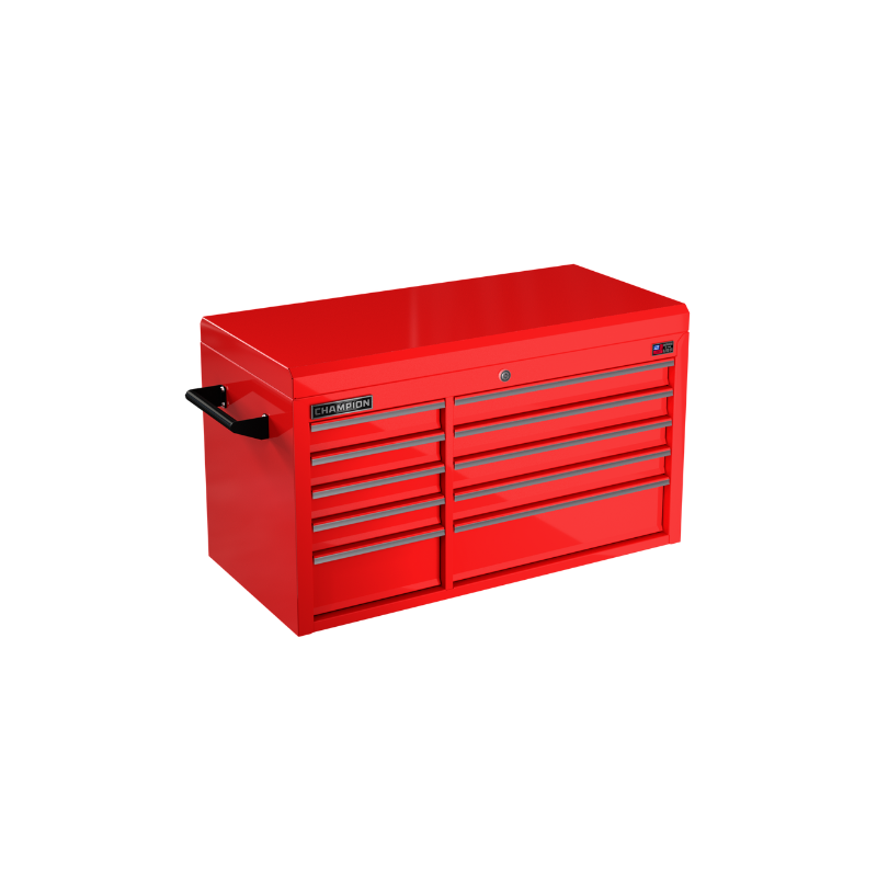 Champion Tool Storage FMP4110TC-RD 10-Drawer Standard Depth 41" FMPRO Top Chest | 41"W x 23"H x 20"D, Gloss Red