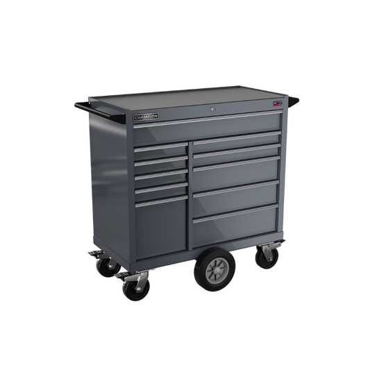 Champion Tool Storage FMP4111MC-SG 11-Drawer Standard Depth 41" FMPRO Maintenance Cart | 41"W x 45"H x 20"D, Storm Grey