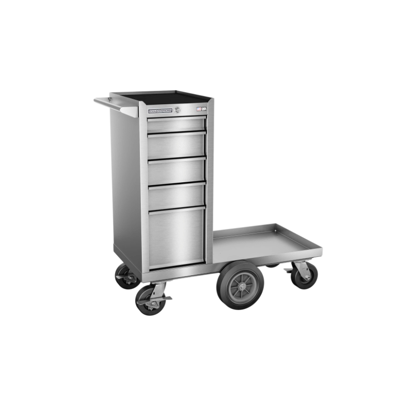 Champion Tool Storage FMPS1505LMC 5-Drawer Standard Depth 41" FMPRO SST Maintenance Locker Cart | 41"W x 45"H x 20"D, Stainless