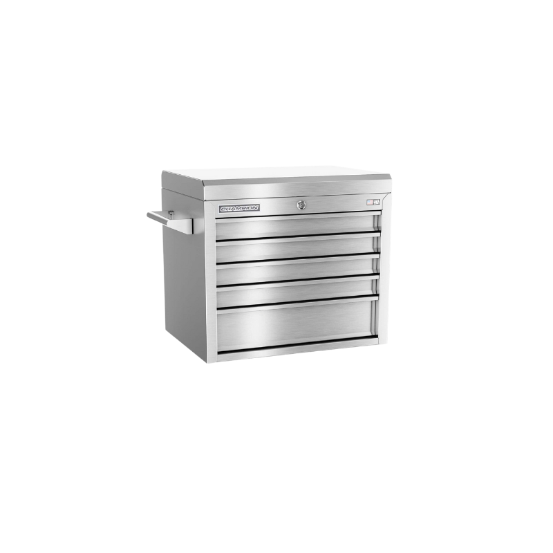 Champion Tool Storage FMPS2705TC 5-Drawer Standard Depth 27" FMPRO SST Top Chest | 27"W x 23"H x 20"D, Stainless