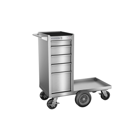 Champion Tool Storage FMPSA1505LMC 5-Drawer Standard Depth 41" FMPRO Plus SST Maintenance Locker Cart | 41"W x 45"H x 20"D, Stainless