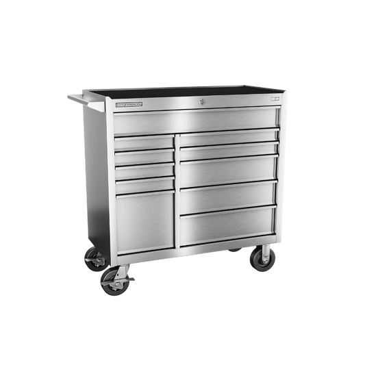 Champion Tool Storage FMPSA4111RC 11-Drawer Standard Depth 41" FMPRO Plus SST Roll Cab | 41"W x 43"H x 20"D, Stainless