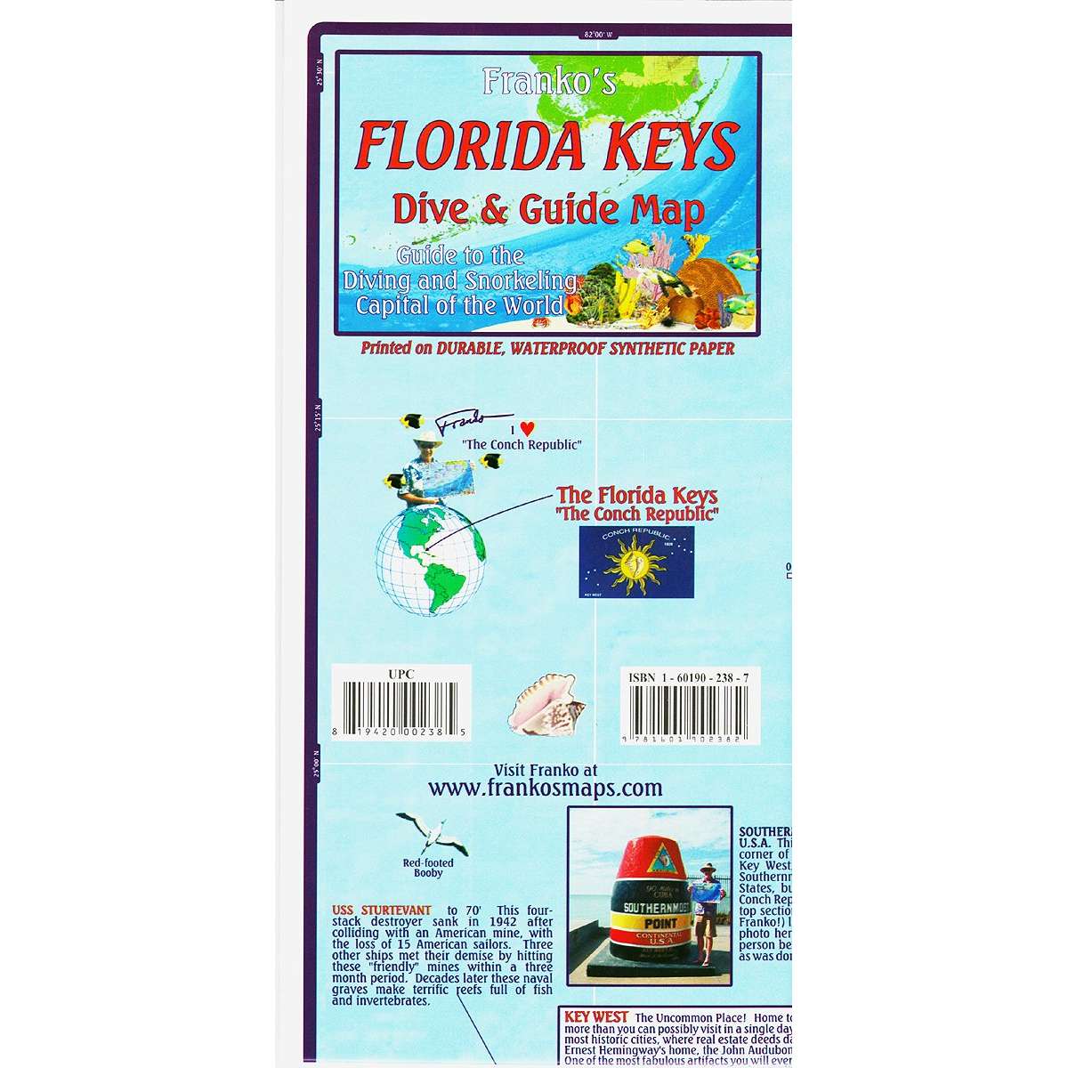 Paradise Clay FRM010 Florida Keys Dive & Guide Map
