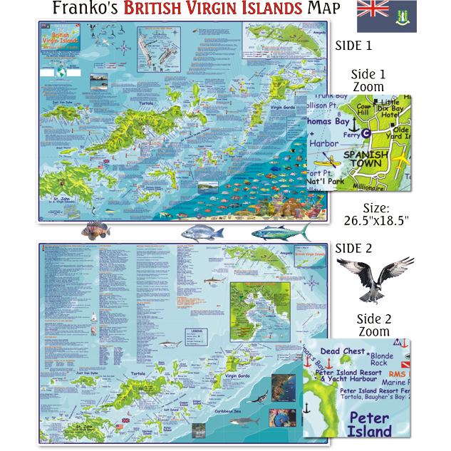 Paradise Clay FRM013 British Virgin Islands DIVE MAP & ADVENTURE GUIDE