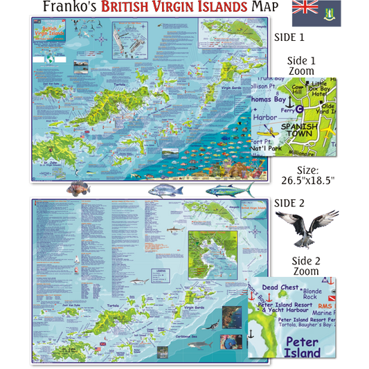 Paradise Clay FRM013 British Virgin Islands DIVE MAP & ADVENTURE GUIDE