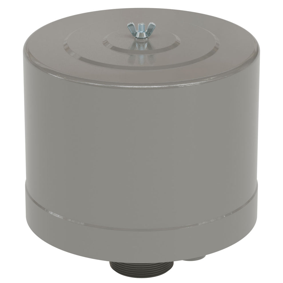 Solberg FS-234P-300 Inlet Filter Silencer with Weatherhood for Blower, Fan & Compressor, 3" MPT, 2 Micron Paper Element, Gray
