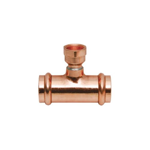 Everflow PPFT3412 3/4 x 3/4 x 1/2 Copper Tee, P x P x FPT, 3/4'' x 3/4'' x 1/2''