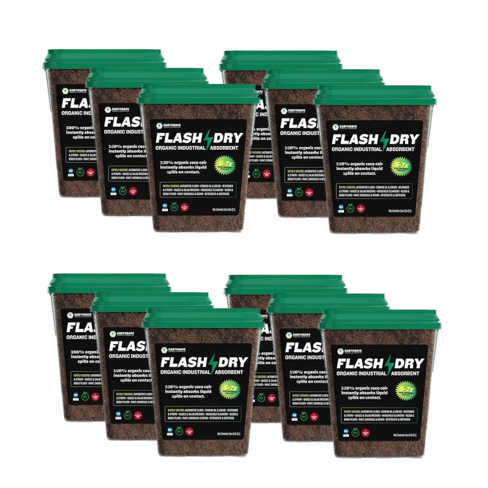 EarthSafe FDCOIRSOCK12PK FlashDry Coir Absorbent - 5 Liters - 12 Pack